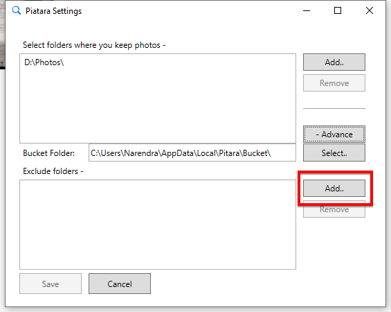 Exclude Folder
